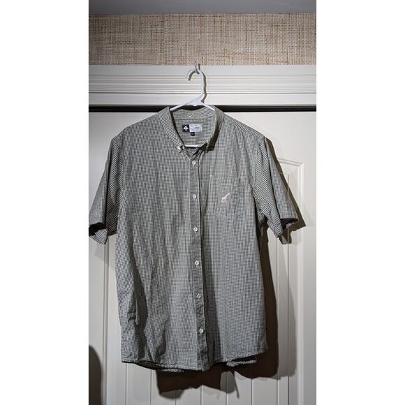 LRG Lifted Research Group Green Brown Check 100% Cotton Button Up Shirt Mens L - Picture 8 of 8